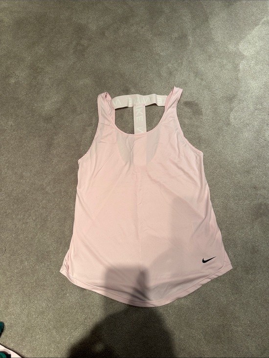 Nike Tops - Nike Pink Racerback Workout Tank with Black Swoosh